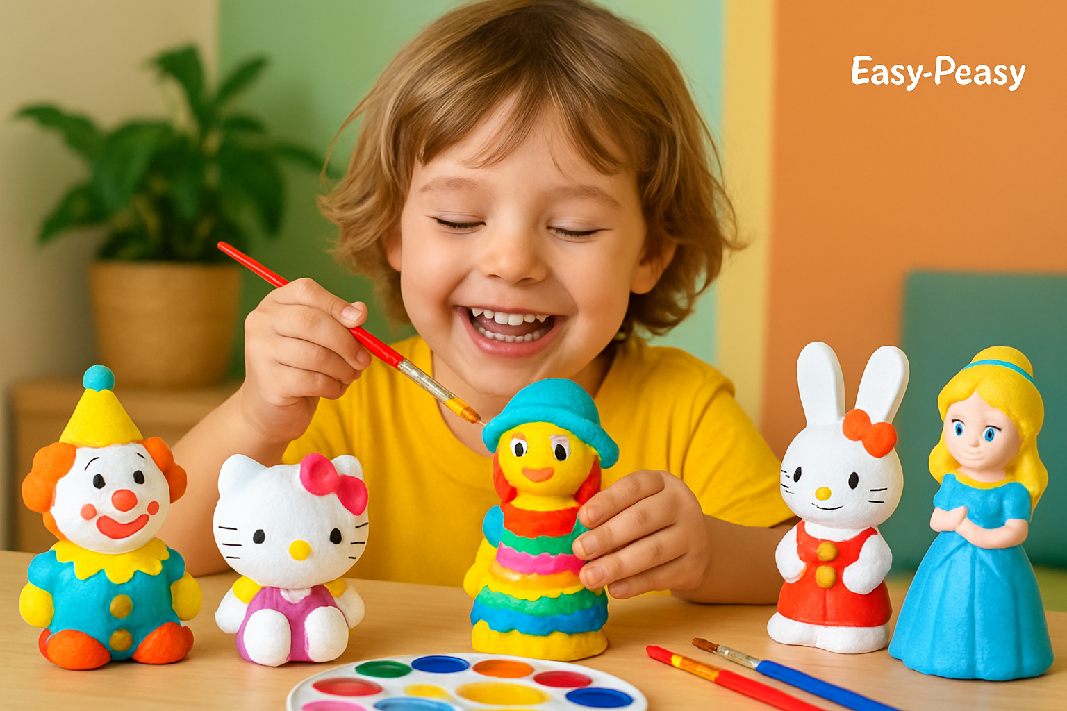 ชุดระบายสีตุ๊กตาปูนปลาสเตอร์ Easy-Peasy: สนุก สร้างสรรค์ เสริมพัฒนาการลูกน้อย